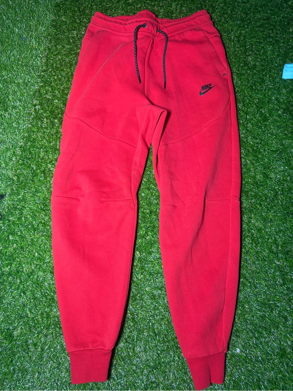 Nike Tech Small Bright Red Fleece Joggers